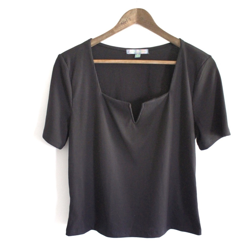 Good Luck Gem Textured Short Sleeve Top XL Preowned